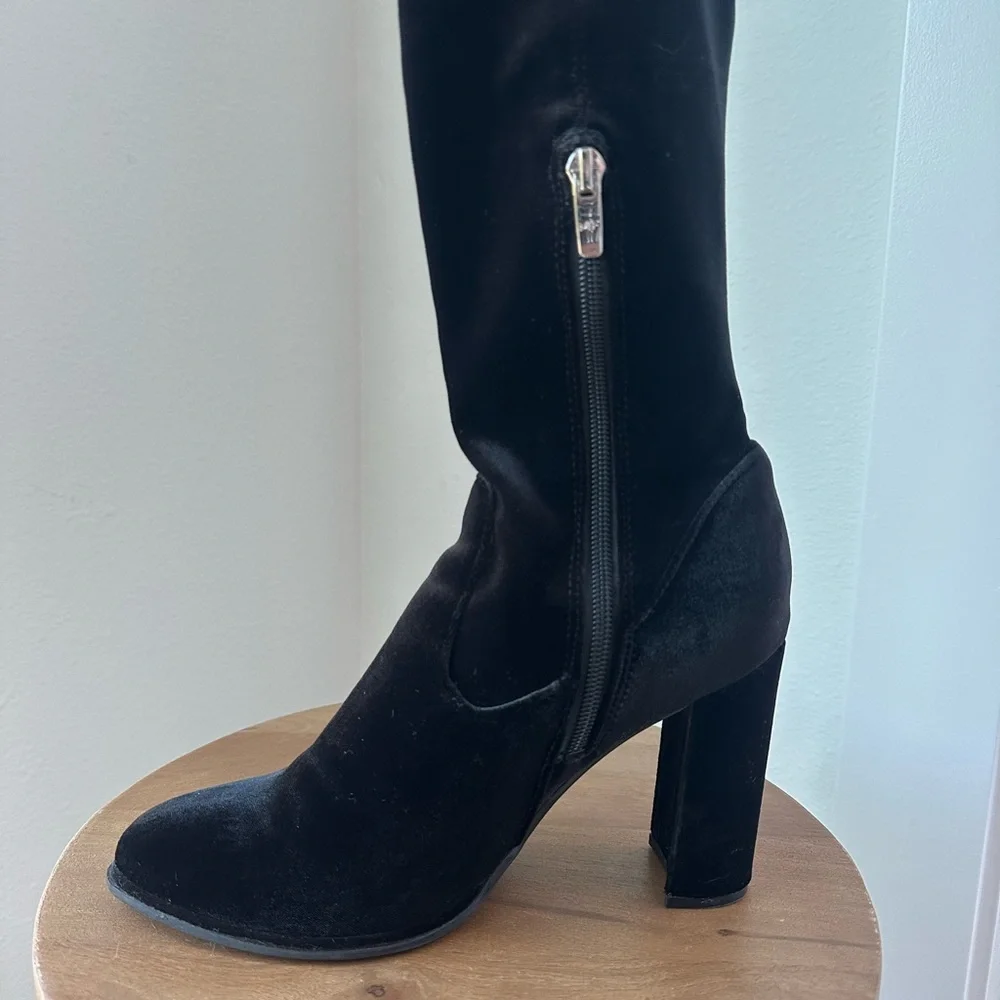 Marc Fisher Black Over-the-Knee Suede Block Heel Boots – Size 8 - Picture 2 of 9